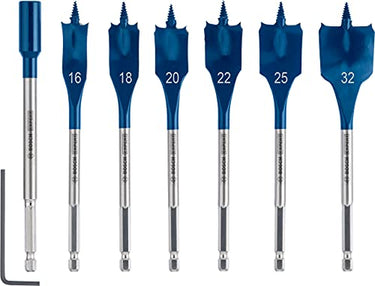 Bosch 7x EXPERT Self Cut Speed Flachfräsbohrer-Sets (für Weichholz, Spanplatte, Ø 16-32 mm, Professional Zubehör Bohrmaschine/Schrauber) im Sale